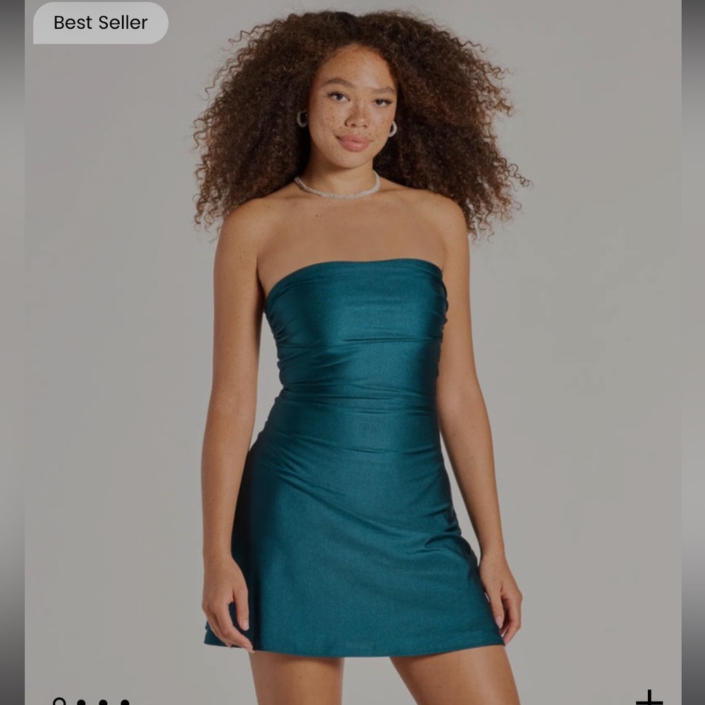 Windsor Teal Strapless Dress
